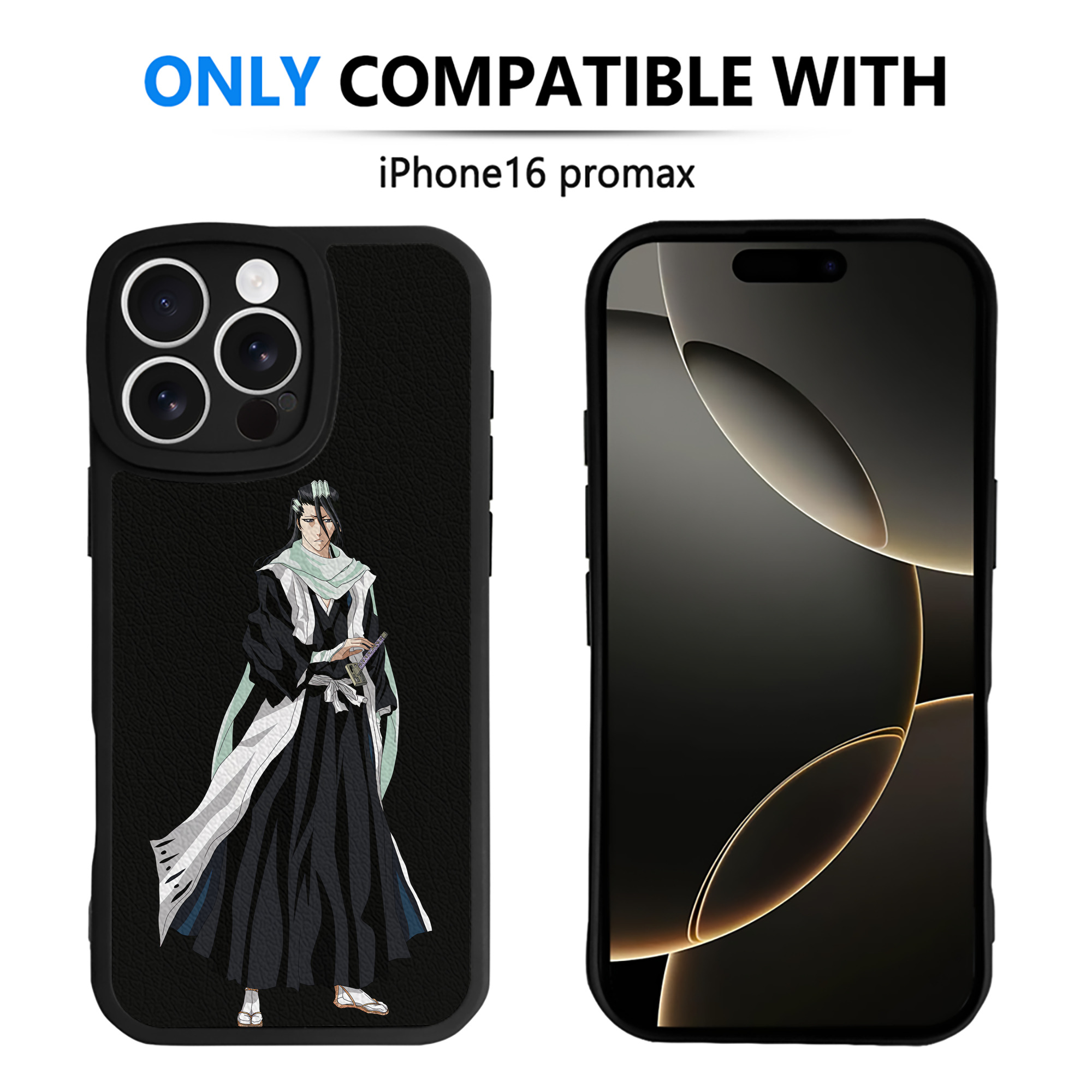 （画像用） ブリーチ くちき びゃくや BLEACH Kuchiki Byakuya 【iPhone 16シリーズ対応】シリコンスマホケース（レザー調） 材質：シリコン